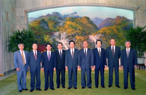 정원식 국무총리 제8차 남북고위급회담 대표 수행원 판문점 도착(수행원 기념촬영) #133772